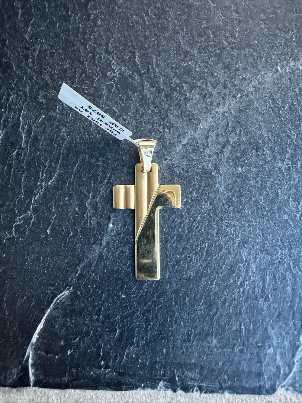 14kt Yellow Gold Cross Pendant Necklace - Men's Religious Jewelry